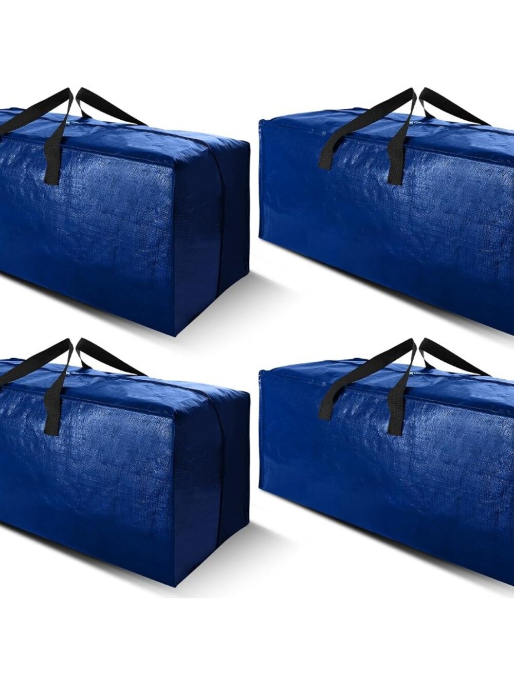 4 Pack Heavy Duty Extra Large Moving Bags with Backpack Straps - Strong Handles